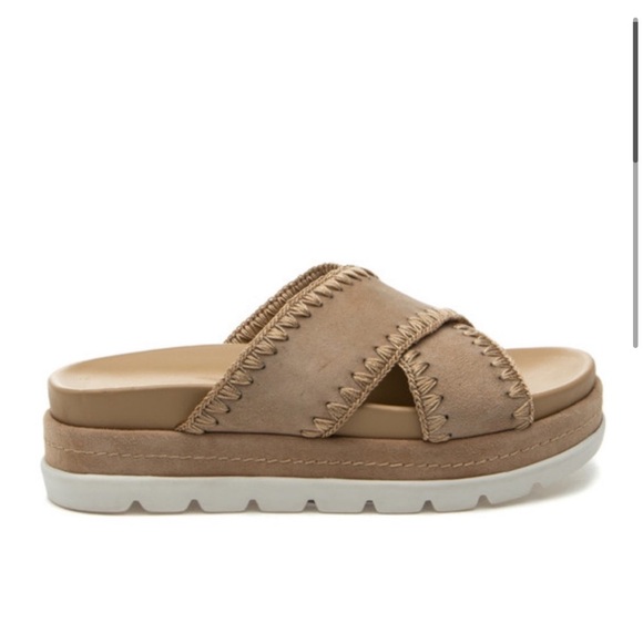 NWT J/SLIDES BOO Sand Suede Sandal - Picture 2 of 15